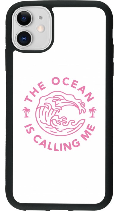 Coque iPhone 11 - Silicone rigide noir The Ocean is calling me