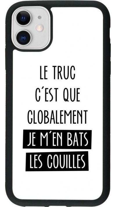 Coque iPhone 11 - Silicone rigide noir Le truc globalement bats les couilles
