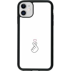 iPhone 11 Case Hülle - Silikon schwarz Valentine 2024 heart by Millennials
