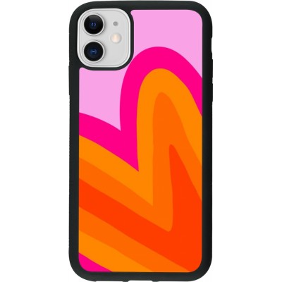 iPhone 11 Case Hülle - Silikon schwarz Valentine 2024 heart gradient
