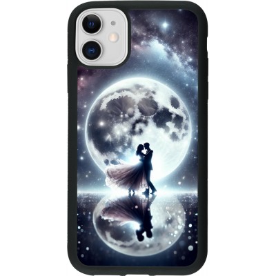 iPhone 11 Case Hülle - Silikon schwarz Valentin 2024 Liebe unter dem Mond