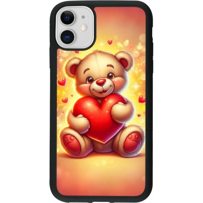 iPhone 11 Case Hülle - Silikon schwarz Valentin 2024 Teddy Liebe