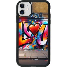 iPhone 11 Case Hülle - Silikon schwarz Valentin 2025 Liebe U Tag