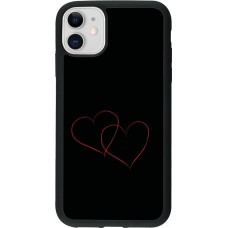 iPhone 11 Case Hülle - Silikon schwarz Valentine 2023 attached heart