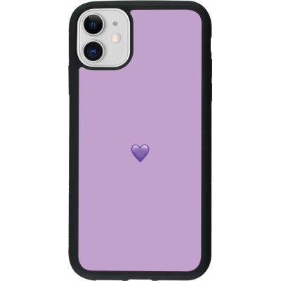 iPhone 11 Case Hülle - Silikon schwarz Valentine 2023 purpule single heart