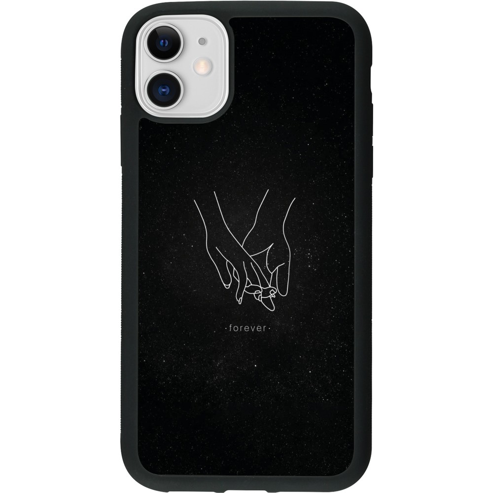 iPhone 11 Case Hülle - Silikon schwarz Valentine 2023 hands forever