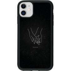 iPhone 11 Case Hülle - Silikon schwarz Valentine 2023 hands forever