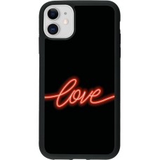 iPhone 11 Case Hülle - Silikon schwarz Valentine 2023 neon love