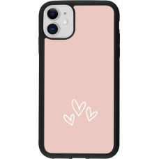 iPhone 11 Case Hülle - Silikon schwarz Valentine 2023 three minimalist hearts