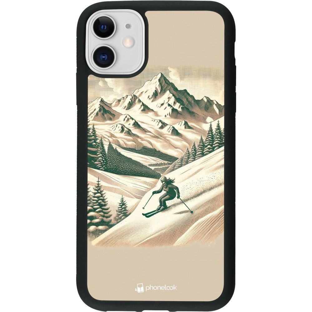 iPhone 11 Case Hülle - Silikon schwarz Vintage Skiberg