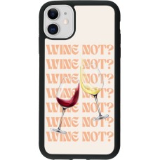 Coque iPhone 11 - Silicone rigide noir Wine not