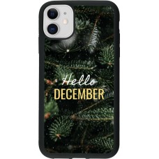 Coque iPhone 11 - Silicone rigide noir Winter 25 Winter hello december