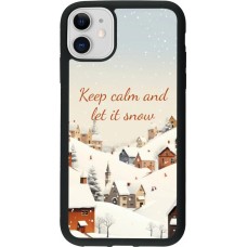 Coque iPhone 11 - Silicone rigide noir Winter 25 Winter Keep calm and let it snow