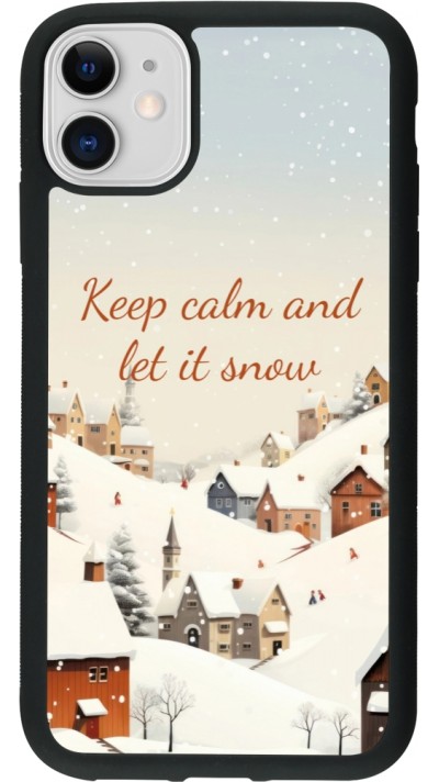 iPhone 11 Case Hülle - Silikon schwarz Winter 25 Winter Keep calm and let it snow