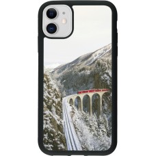 Coque iPhone 11 - Silicone rigide noir Winter 25 Winter polar express