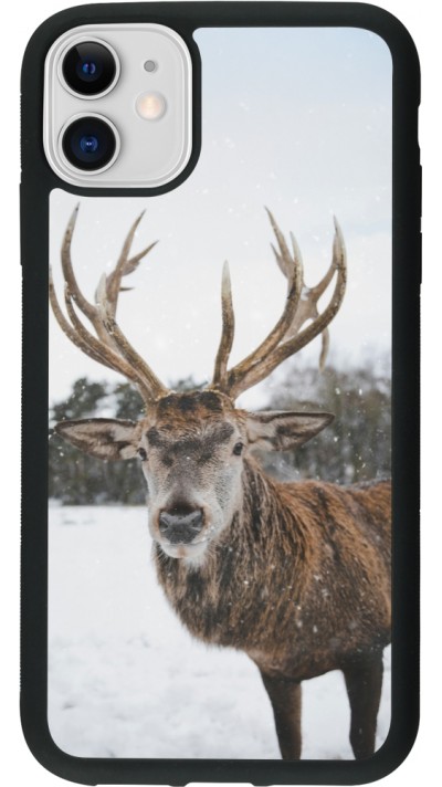 iPhone 11 Case Hülle - Silikon schwarz Winter 25 Winter reindeer