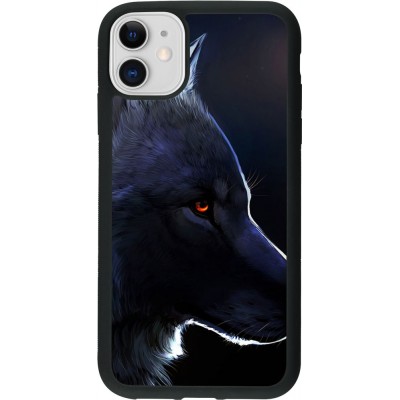 Coque iPhone 11 - Silicone rigide noir Wolf Shape