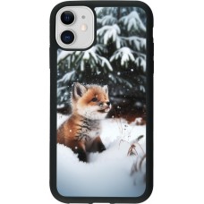 iPhone 11 Case Hülle - Silikon schwarz Weihnachten 2023 Fuechslein Tanne