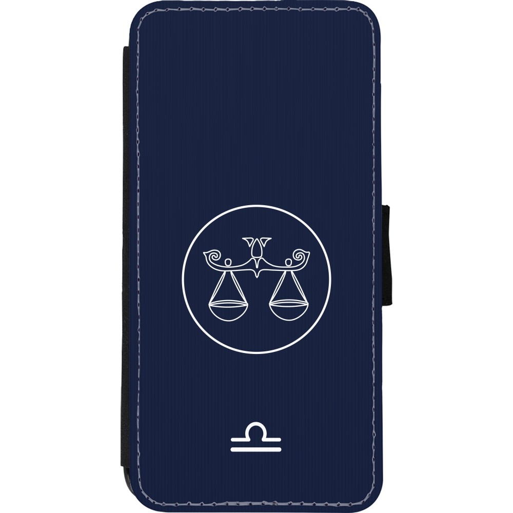 Coque iPhone 11 - Wallet noir Astrologie Balance