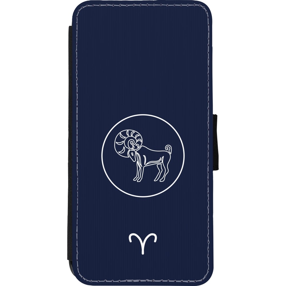 iPhone 11 Case Hülle - Wallet schwarz Astrologie Widder