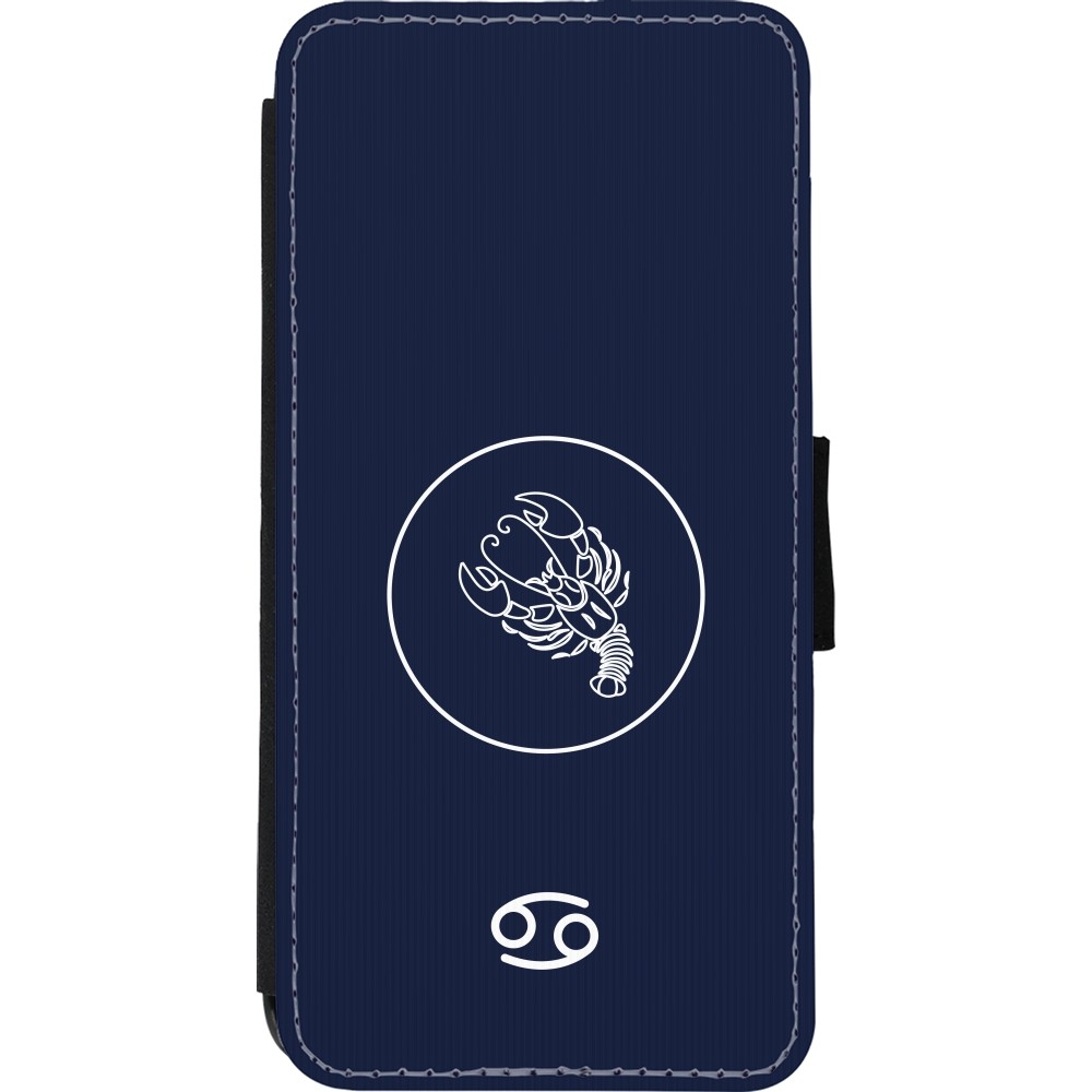 Coque iPhone 11 - Wallet noir Astrologie Cancer
