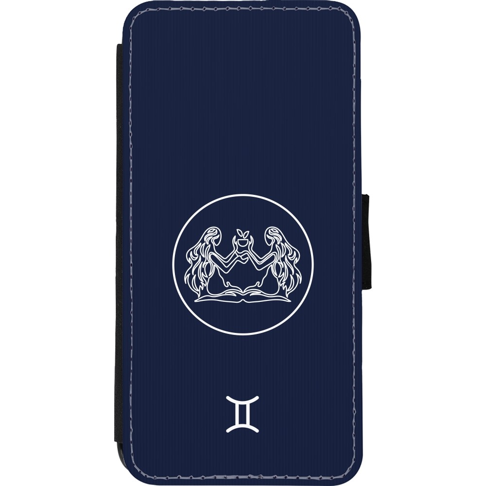 iPhone 11 Case Hülle - Wallet schwarz Astrologie Zwillinge