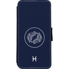Coque iPhone 11 - Wallet noir Astrologie Poissons