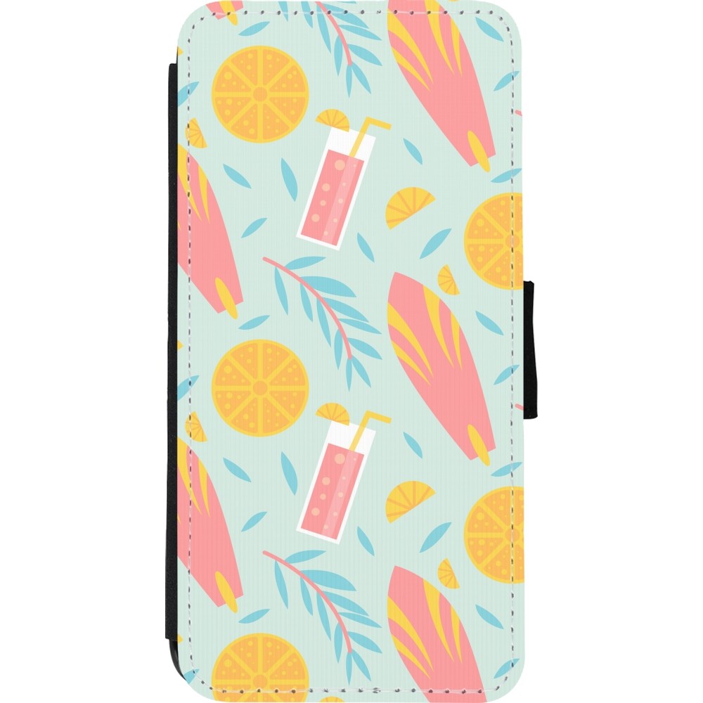iPhone 11 Case Hülle - Wallet schwarz Summer 2025 Pattern citron