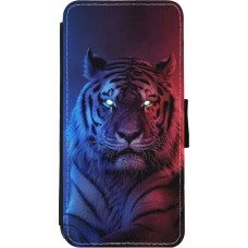 Hülle iPhone 11 - Wallet schwarz Tiger Blue Red