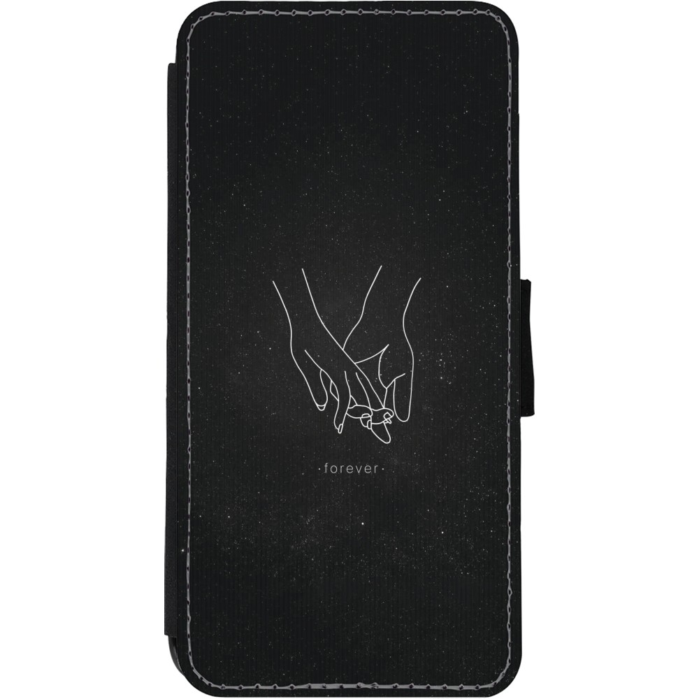 iPhone 11 Case Hülle - Wallet schwarz Valentine 2023 hands forever