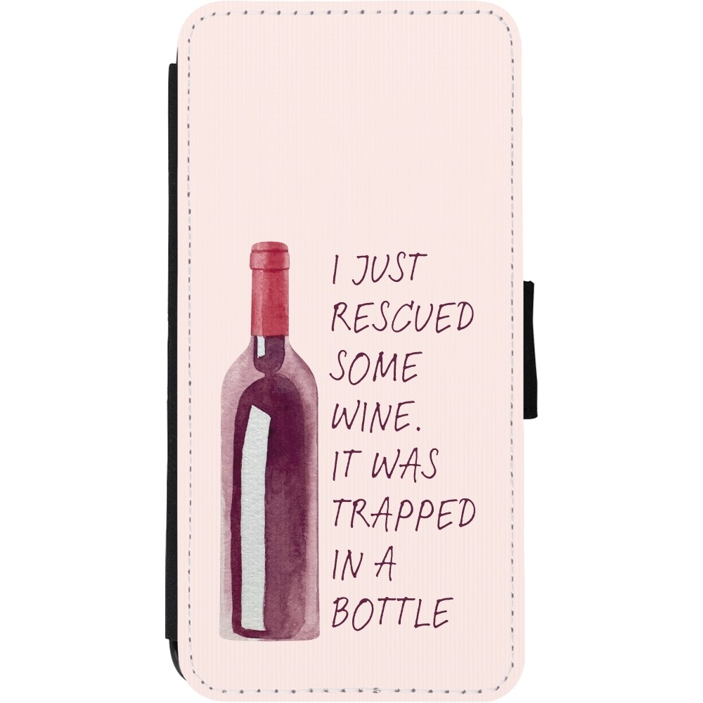 Coque iPhone 11 - Wallet noir I just rescued some wine