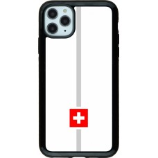 Coque iPhone 11 Pro Max - Hybrid Armor noir Canton CH blanc