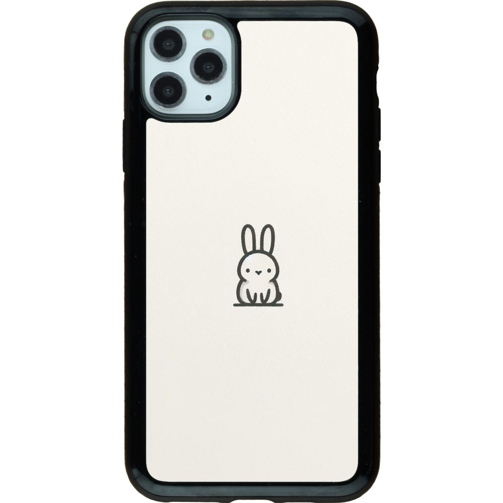 iPhone 11 Pro Max Case Hülle - Hybrid Armor schwarz Minimal Häschen Süße