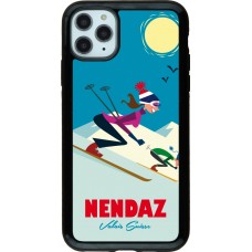 iPhone 11 Pro Max Case Hülle - Hybrid Armor schwarz Nendaz Ski Downhill