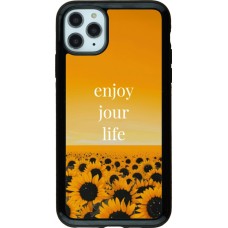 Coque iPhone 11 Pro Max - Hybrid Armor noir Summer 2025 Enjoy your life