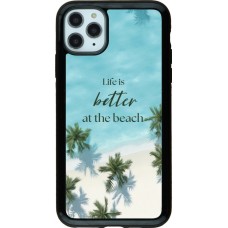 iPhone 11 Pro Max Case Hülle - Hybrid Armor schwarz Summer 2025 Life is better at the beach