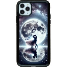Coque iPhone 11 Pro Max - Hybrid Armor noir Valentine 2024 Love under the moon
