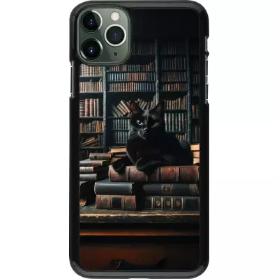 iPhone 11 Pro Max Case Hülle - Katze Bücher dunkel
