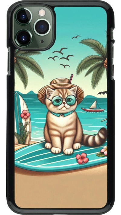 Coque iPhone 11 Pro Max - Chat Surf Style