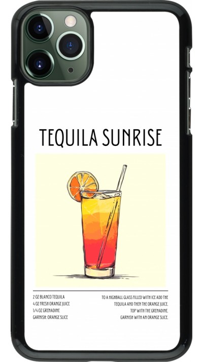 iPhone 11 Pro Max Case Hülle - Cocktail Rezept Tequila Sunrise