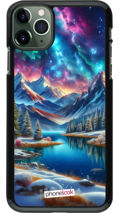 Coque iPhone 11 Pro Max - Fantasy Mountain Lake Sky Stars