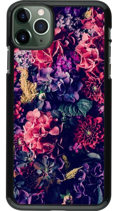 Coque iPhone 11 Pro Max - Flowers Dark