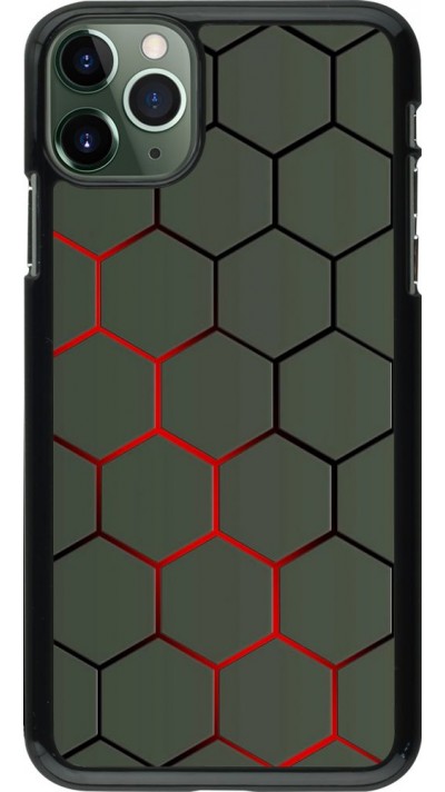 Coque iPhone 11 Pro Max - Geometric Line red