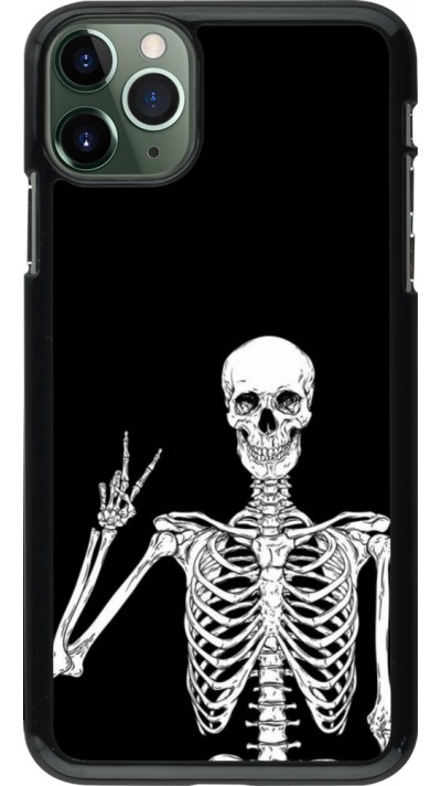 Coque iPhone 11 Pro Max - Halloween 2023 peace skeleton