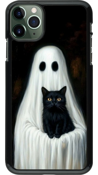 iPhone 11 Pro Max Case Hülle - Halloween 2025 Ghost with black cat