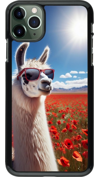 Coque iPhone 11 Pro Max - Lama Chic en Coquelicot