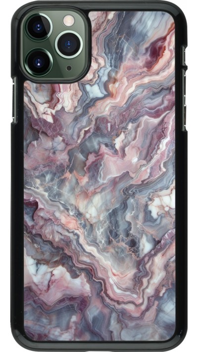 iPhone 11 Pro Max Case Hülle - Violetter silberner Marmor