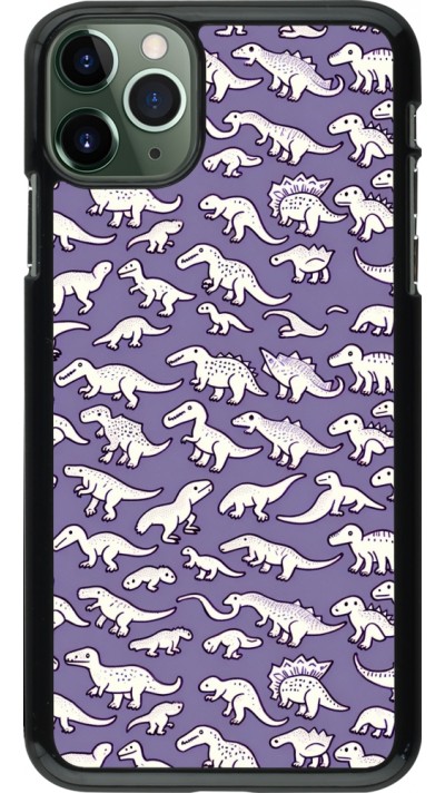 Coque iPhone 11 Pro Max - Mini dino pattern violet