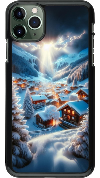 iPhone 11 Pro Max Case Hülle - Berg Schnee Licht