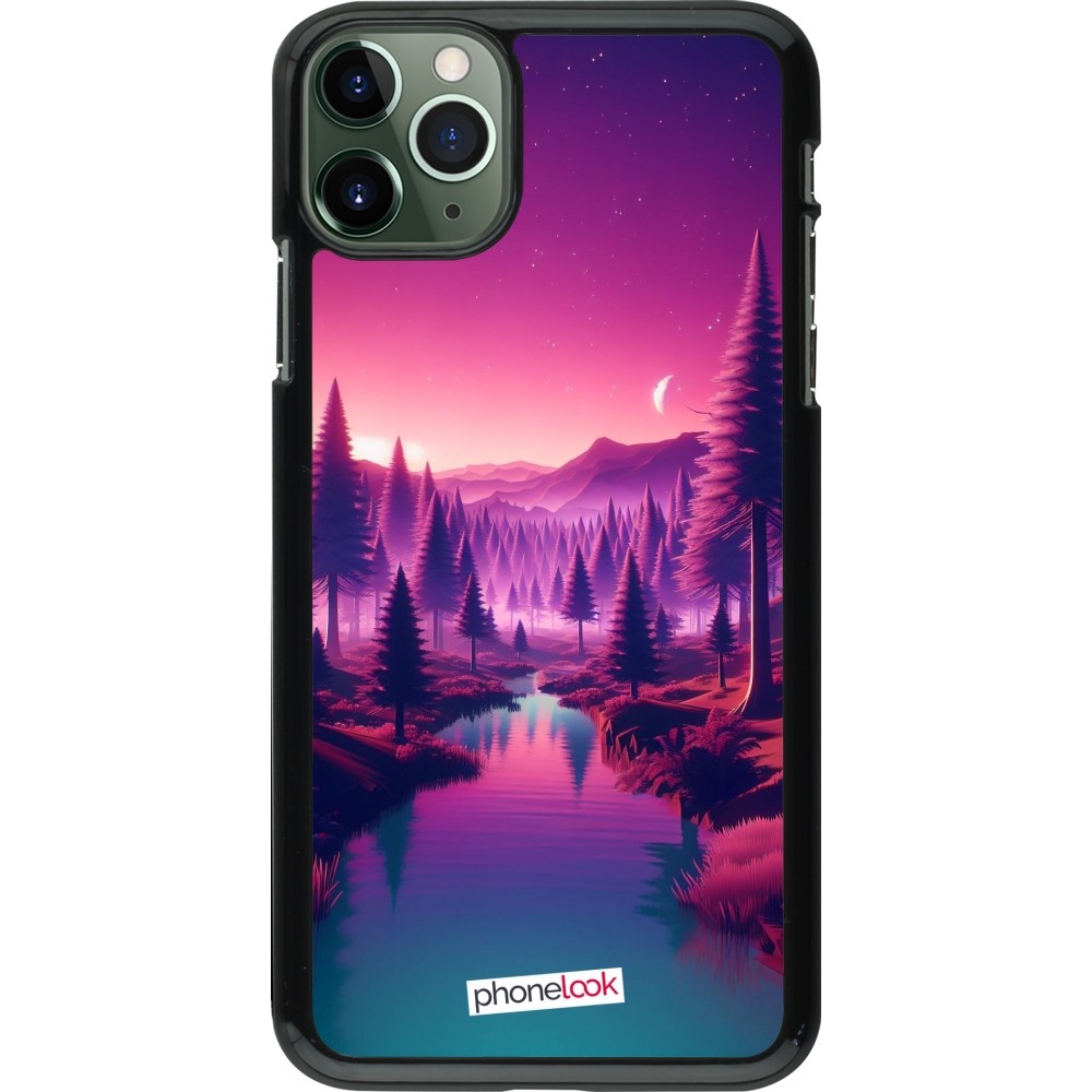 iPhone 11 Pro Max Case Hülle - Lila-rosa Landschaft